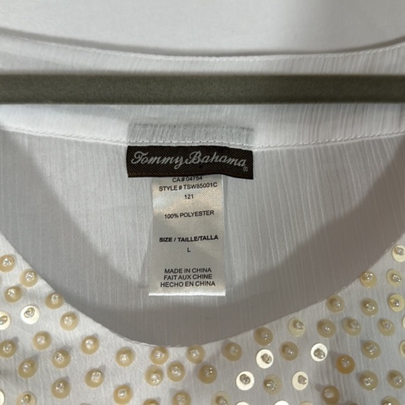 Tommy Bahama White Sheer Beach/Swim Cover-Up - Picture 9 of 12